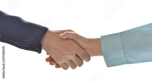 Canvastavla businessman hands shake partnership success isolated on transparent background p