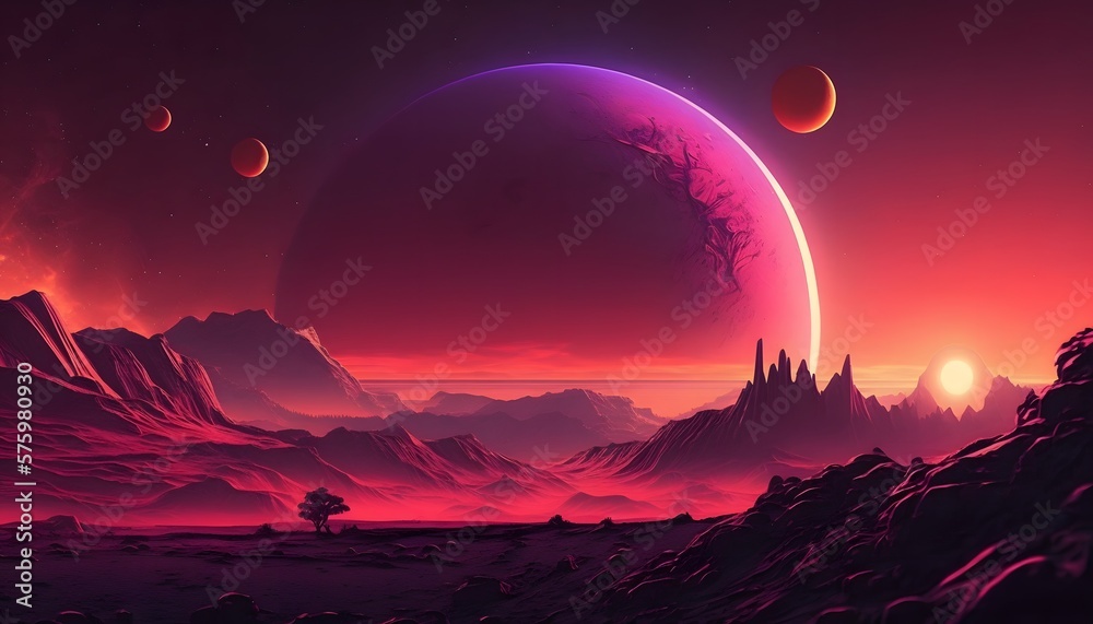 Red Planet Chronicles: Extraterrestrial Landscapes in Crimson Hues