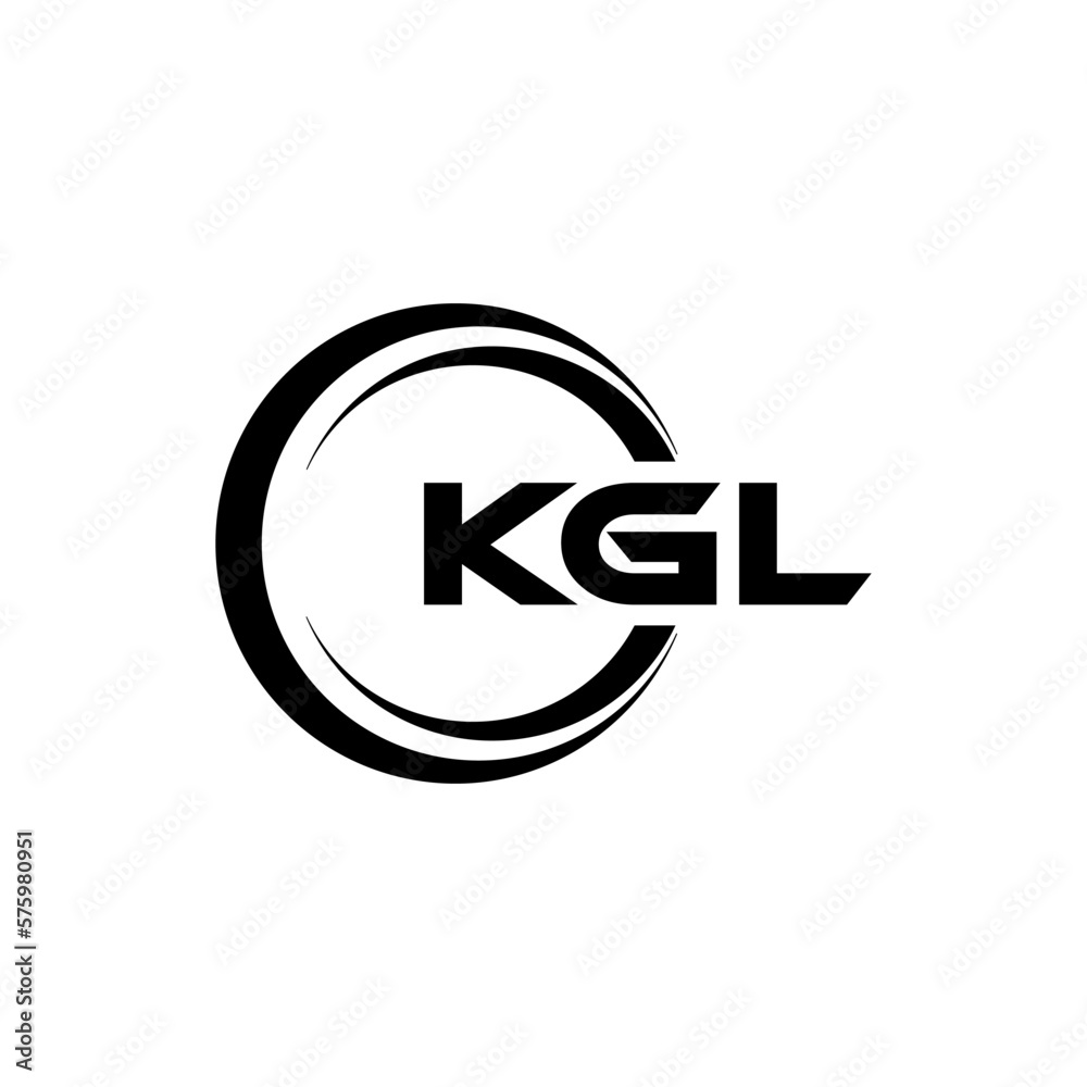 KGL letter logo design with white background in illustrator, cube logo ...