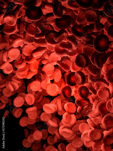 Red blood cells, 3D illustration