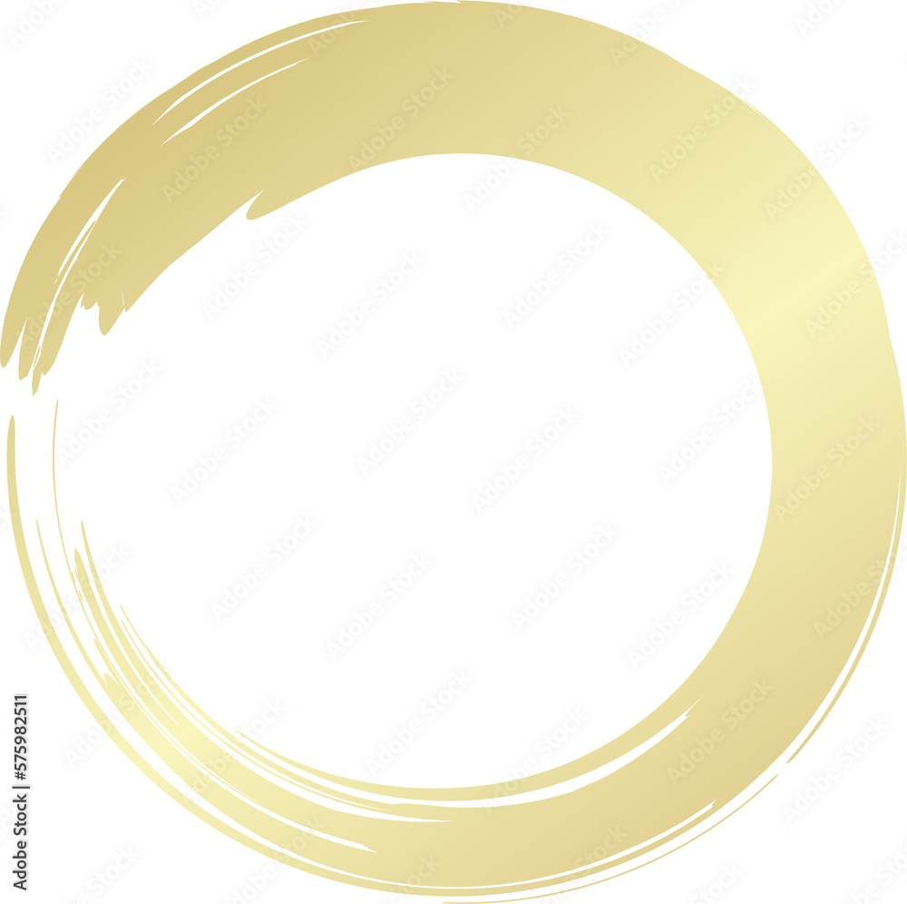 Gold circle drawn with a brush. Elements for design Gold circle drawn with a brush. Elements for design
