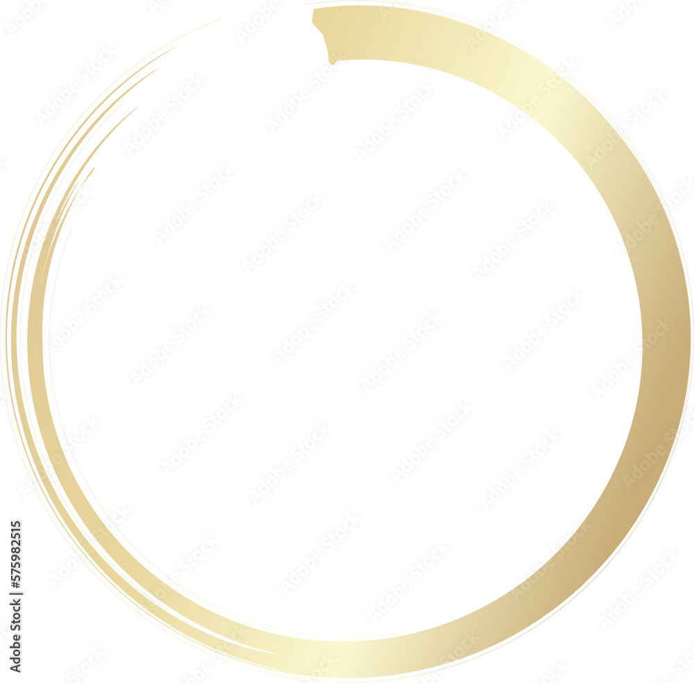 Gold circle drawn with a brush. Elements for design Gold circle drawn with a brush. Elements for design