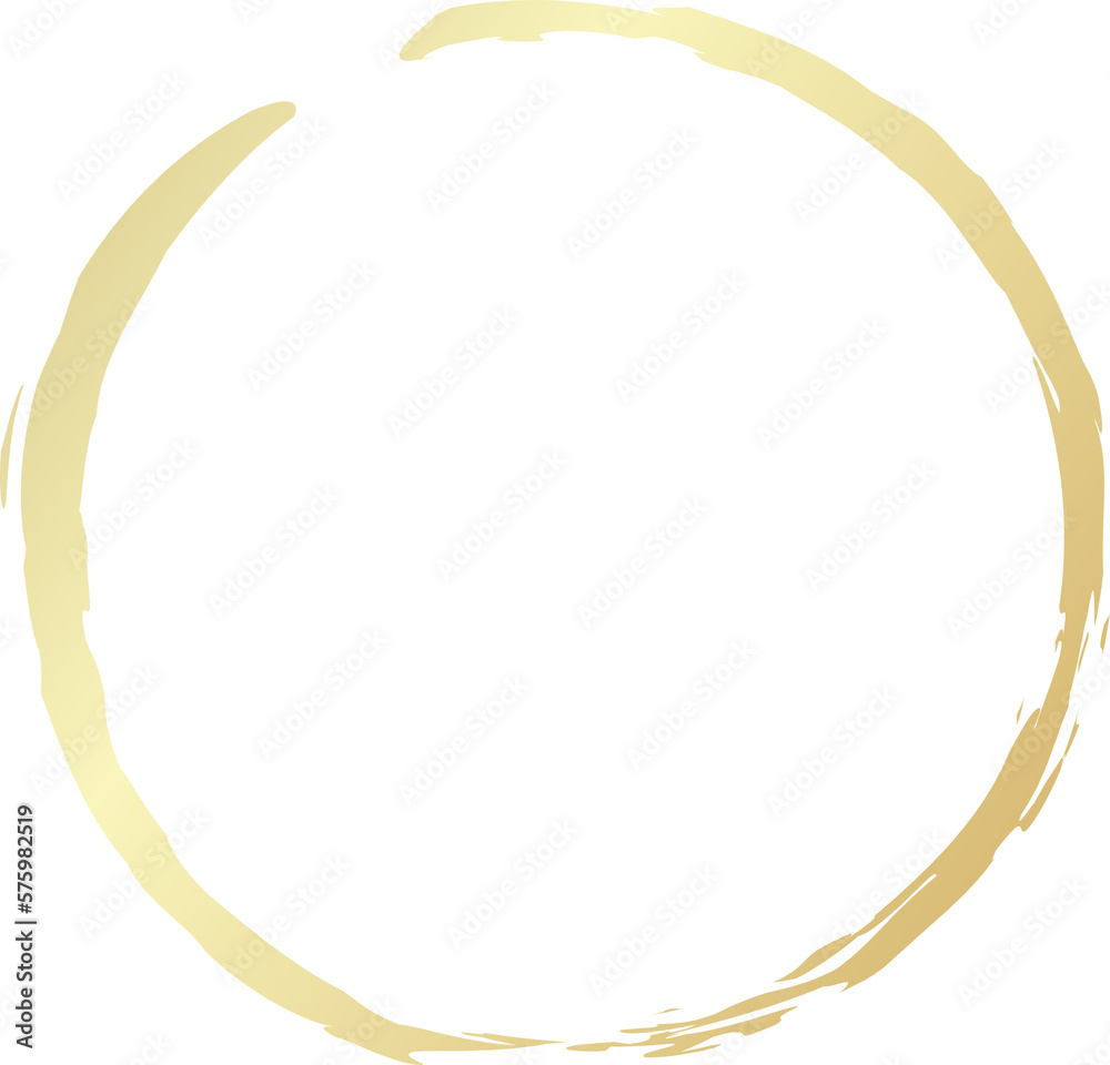 Gold circle drawn with a brush. Elements for design Gold circle drawn with a brush. Elements for design
