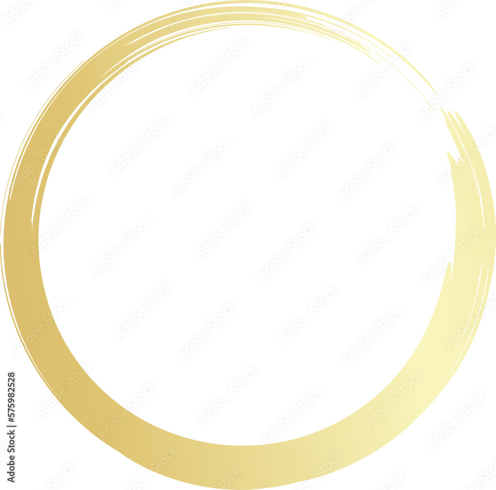 Gold circle drawn with a brush. Elements for design Gold circle drawn with a brush. Elements for design