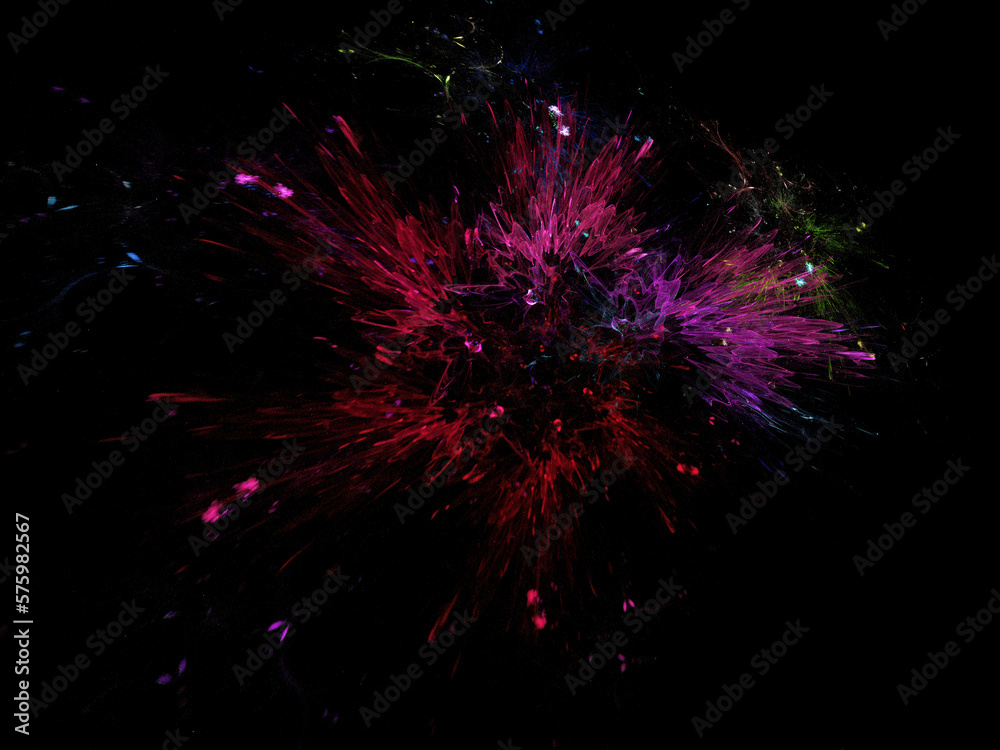 Fototapeta premium Digital fractal art computer generated 3D rendered graphics, abstract shapes and forms, beautiful fractal pattern for creativity, imagination, meditation, for poster, banner or background