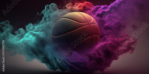 basketball ball in fire © pro