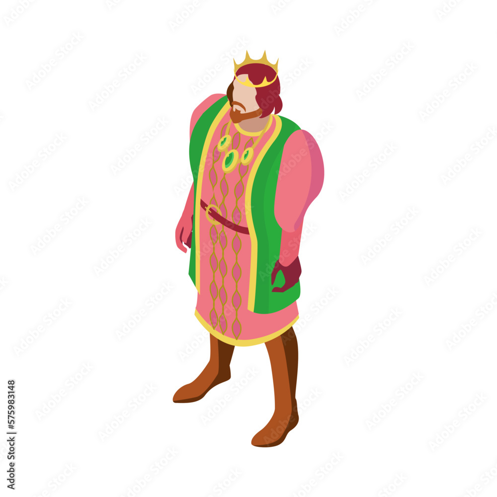 Isometric Medieval King Composition