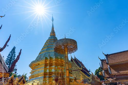 Doi Suthep pagoda, the famous travelling place of Chiang Mai, Thailand.