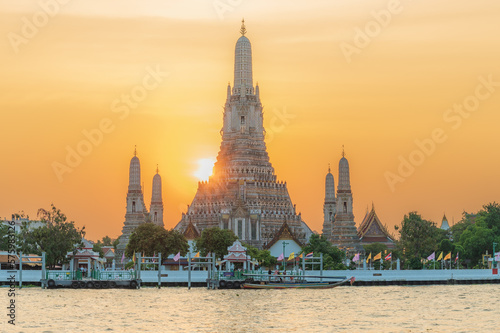 Temple of dawn or Wat Arun, the famous travelling place  in Bangkok, Thailand. 