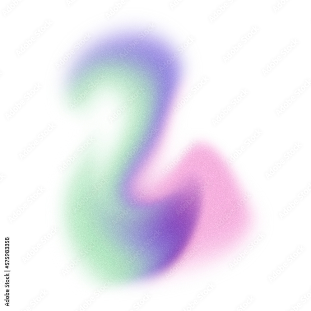 Holographic Gradient Abstract Shape With Grain Texture