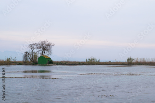 Small house in the rice fields in Valencia. Valencia - Spain