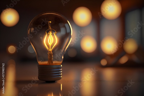inspiration light bulb,digital illustration generative AI
