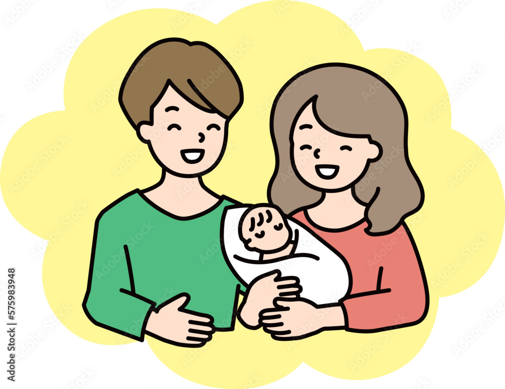 赤ちゃんと夫婦 赤ちゃんと夫婦