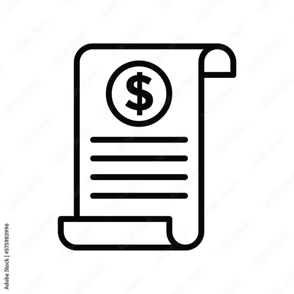 Bill icon vector design template Bill icon vector design template