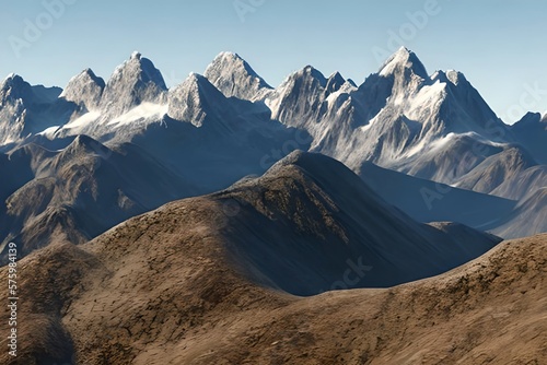beautiful mountain range isolated on white background. Generative AI
