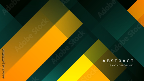 Abstract geometric green orange background for business corporate banner backdrop presentation and much more Premium Vector