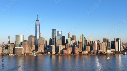 Skyline of Manhattan New York City - aerial footage - drone photography