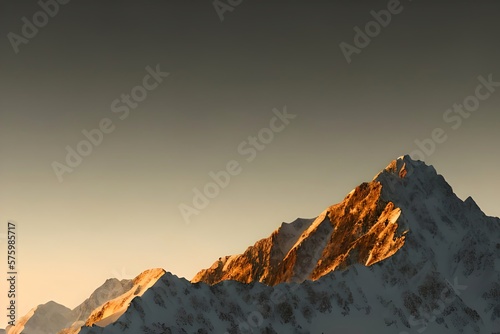 Minimal Mountains Artwork. Generative AI © Pixel Matrix