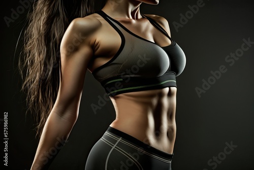 Fitness woman, Body and shape, Exercise workout (Ai generated) © thesweetsheep