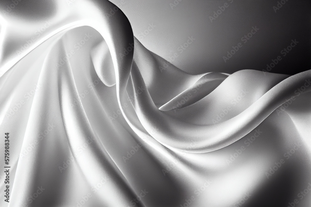 Abstract background close up smooth fabric white. Generative AI