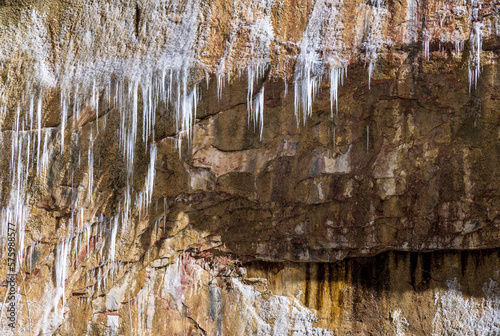 Icicles Form a Winter Scene in Zion National Park Utah