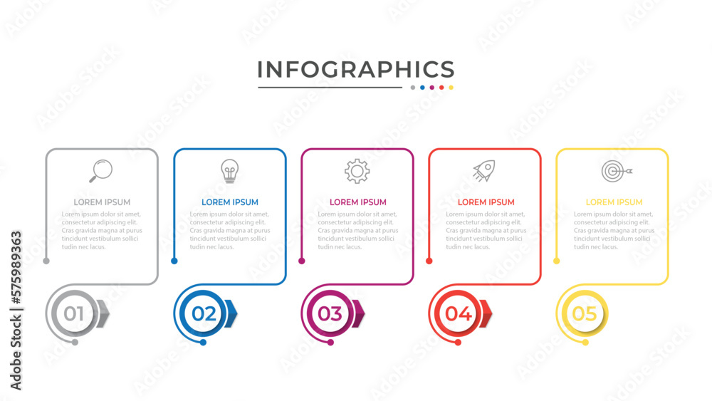 Presentation business infographic template with 5 options. Vector illustration. Presentation business infographic template with 5 options. Vector illustration.