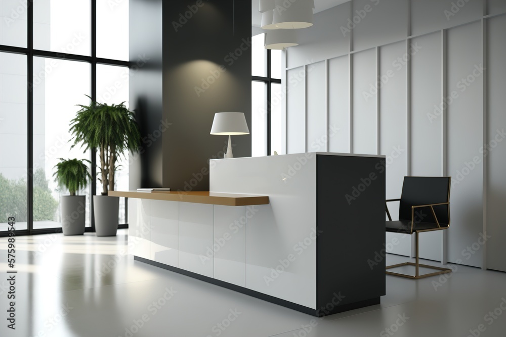 reception desk in a modern office interior reception desk in a modern office interior