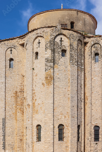 The tower of the Church of St. Donatus originally named Church of the Holy Trinity in Zadar photo
