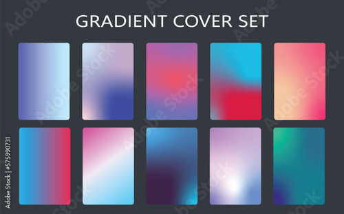 set of multiple colors gradient covers for the background brochure poster