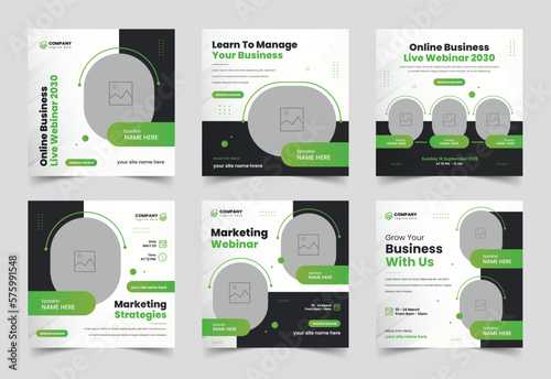 Business webinar social media post template, Webinar Social Media Post, Event banner