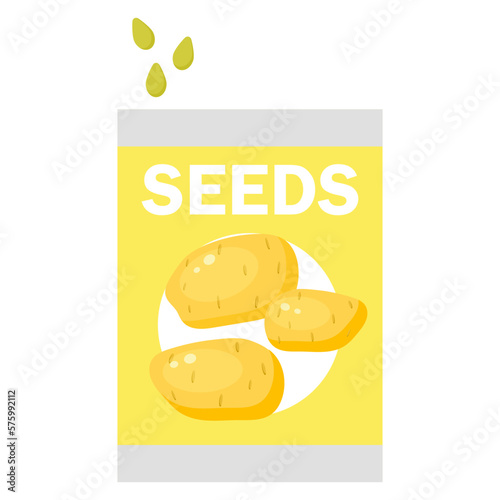Vector image of seeds for seedlings. A design element for farm and garden maintenance. Caring for seedlings in spring and summer.