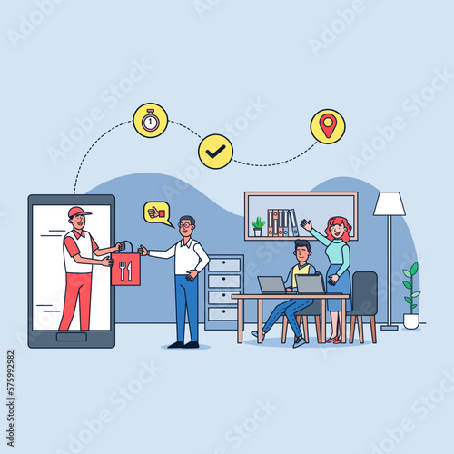 Online delivery, ordering service and delivery straight to your hand quickly.