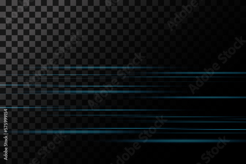 Wallpaper Mural Set of blue lines, laser beams, bright light beams with sparkles and dust on a transparent background. vector illustration Torontodigital.ca
