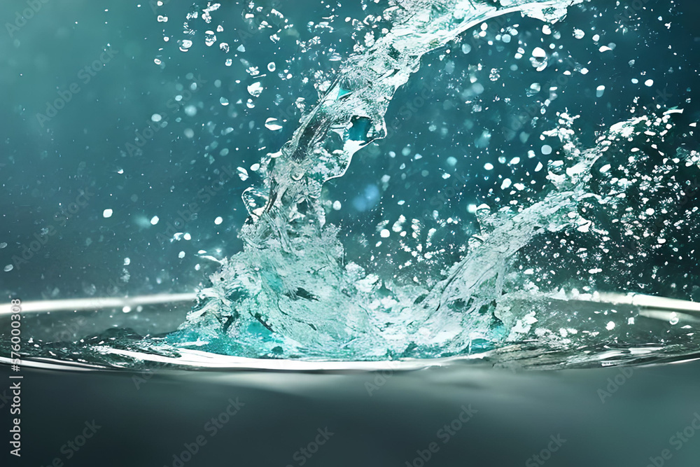 Water droplet or water drop at the surface of the water. Water splash to the surface. Water droplet or water drop at the surface of the water. Water splash to the surface.
