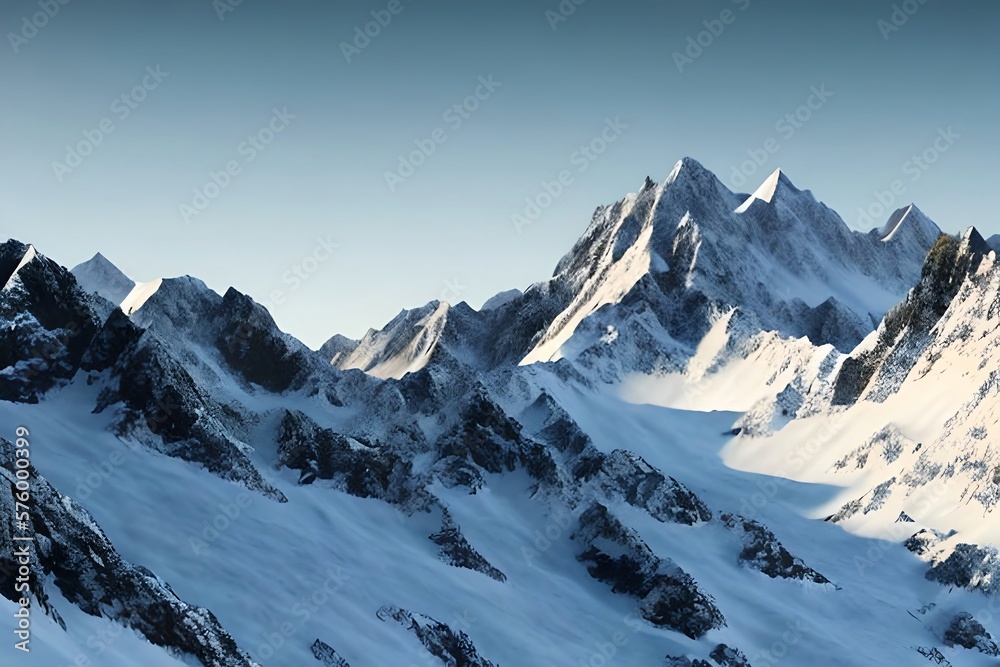 beautiful mountain isolated on white background. Generative AI