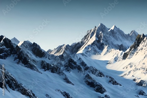 beautiful mountain isolated on white background. Generative AI