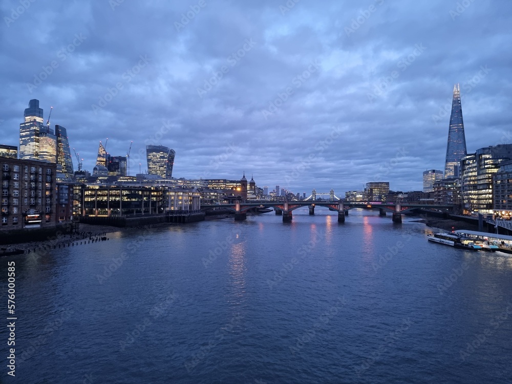 London, United Kingdom - February 2nd 2023: London skyline by night