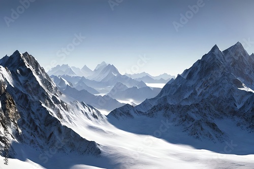 beautiful mountain isolated on white background. Generative AI