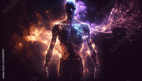 Astral body in the middle of a galaxy - AI Generated © MagicArt