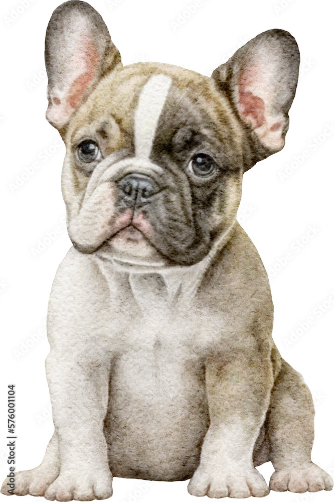 French bulldog illustration created with Generative AI technology