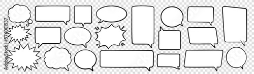 Speech bubble. Comic speech doodle. Vector call-outs set.