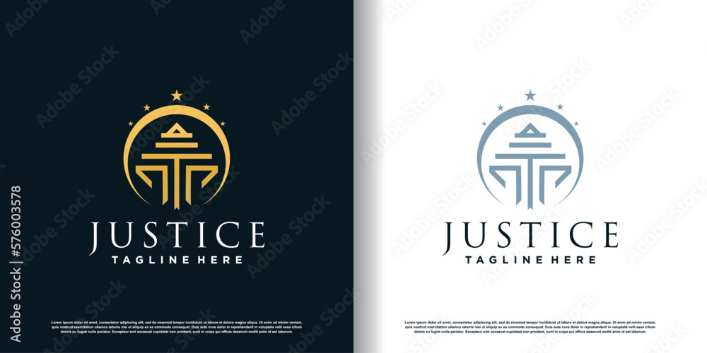 Fototapeta premium law logo design with creative concept premium vector