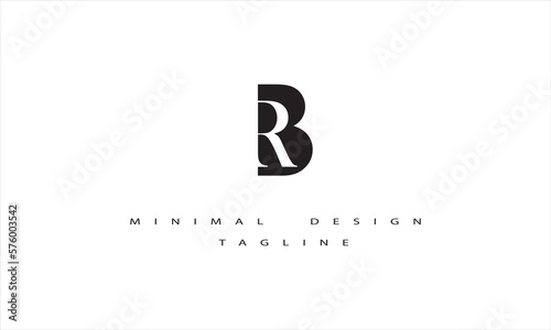 BR or RB Minimal Logo Design Vector Art Illustration