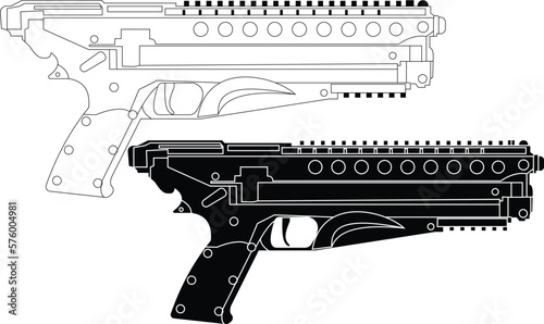 p50 vector illustration with outline and silhouette. photo