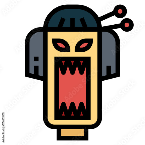 Kuchisake onna filled outline icon style photo