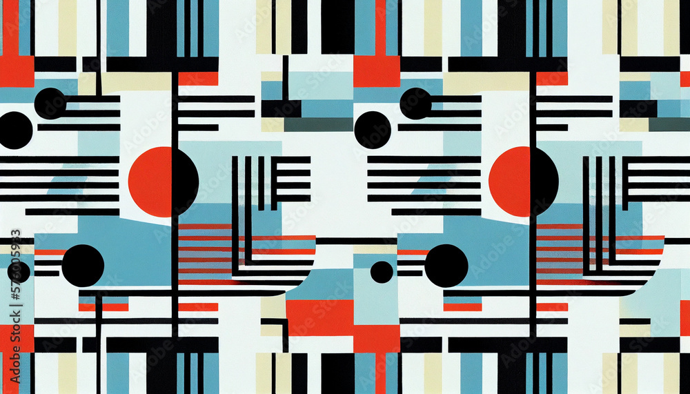 Bauhaus geometric pattern. Generative AI
