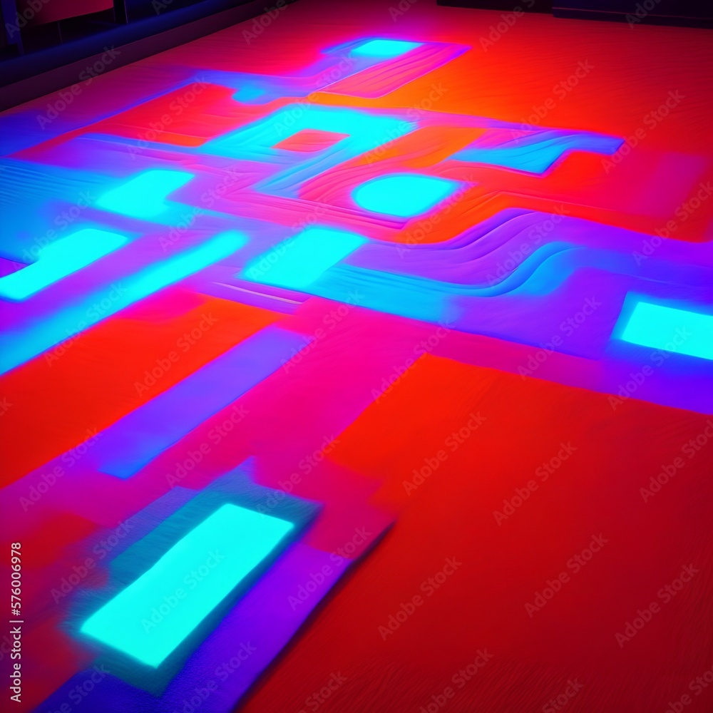 Fototapeta premium neon light carpet - generative ai