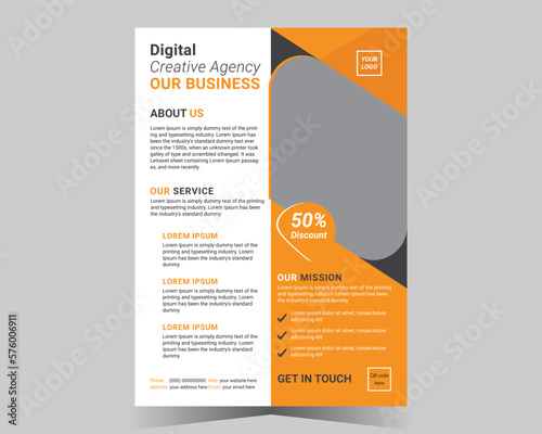 Corporate business flyer design and vector template.