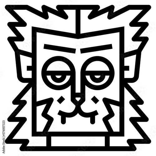 werewolf line icon style