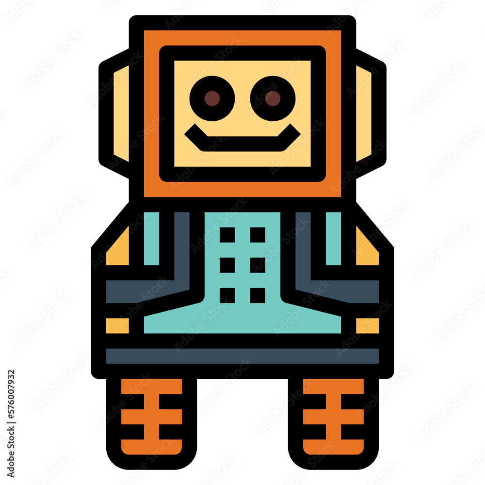 Fototapeta premium robot filled outline icon style